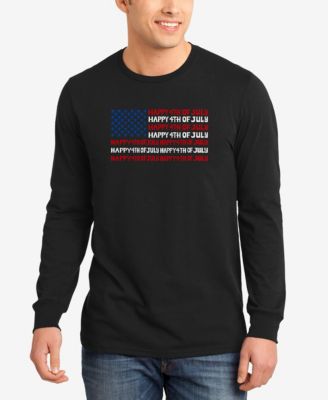 LA Pop Art - Happy 4th of July - Men's Word Art Long Sleeve T-Shirt