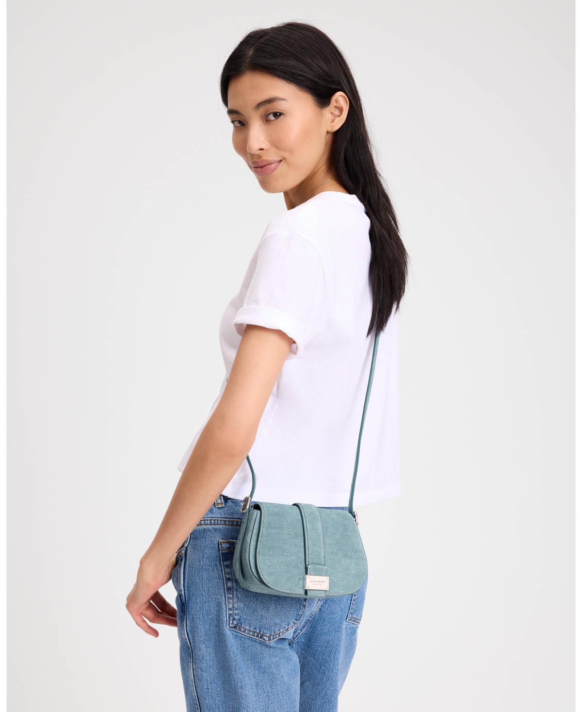 Shop Kate Spade Nouveau Denim Mini Saddle Bag