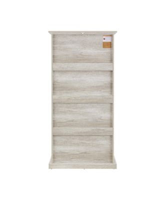 Streamdale 4-Tier Glass Display Cabinet with Flip-up Doors