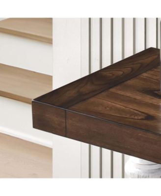 30" Weathered Wood Pedestal Leg Farmhouse Retro Console Table