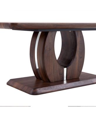 Modern Minimalist Walnut Coffee Table with Textured Sticker