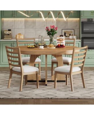 Streamdale 5-Piece Geometric Dining Set with Extendable Table