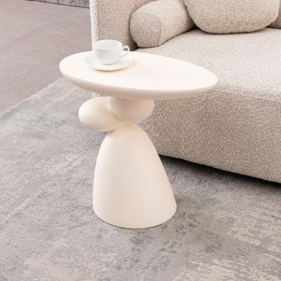 Modern Fiberglass End Table, Minimalist Living Room Decor