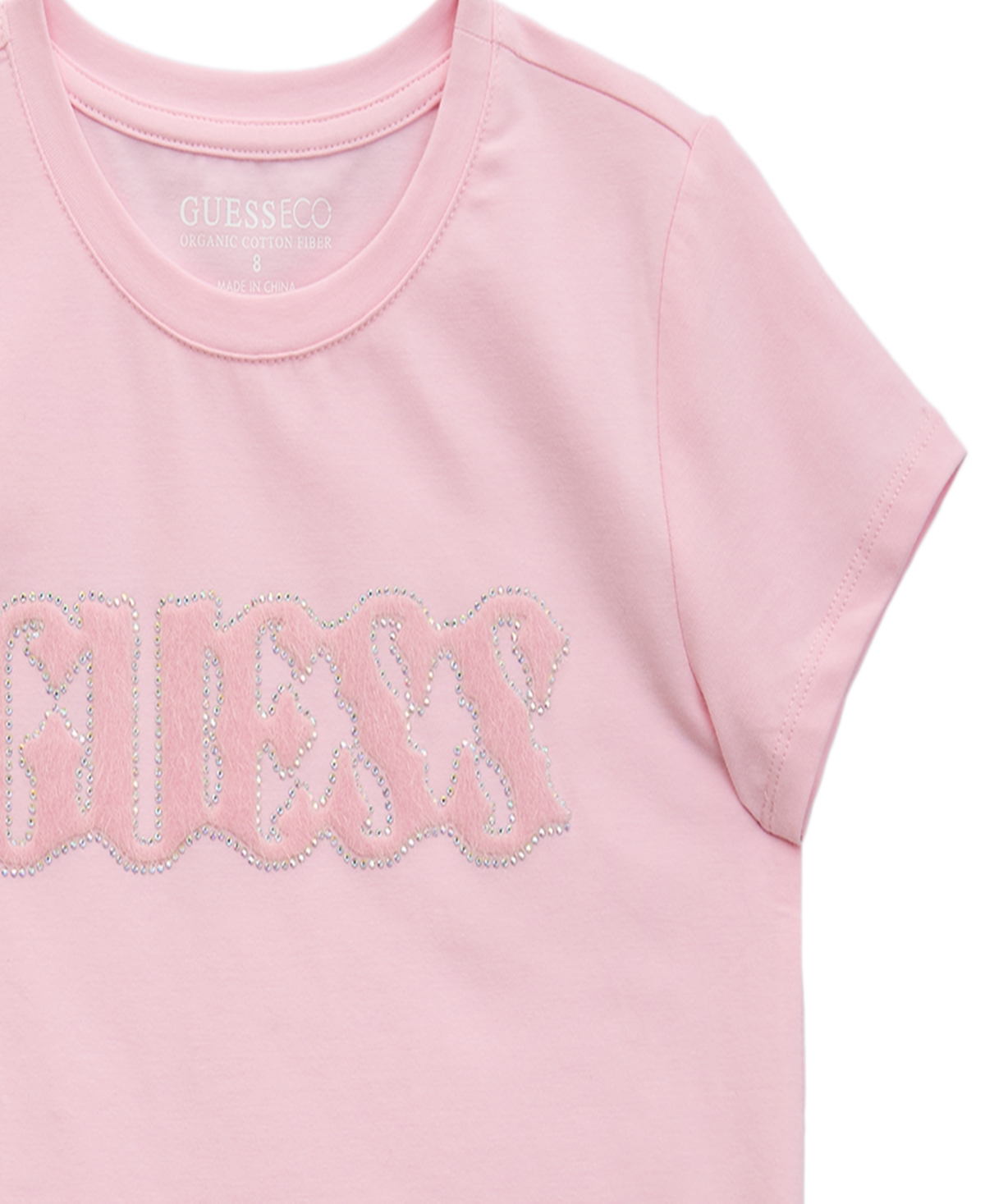 Guess Big Girl Short Sleeve T-Shirt with Plush Logo