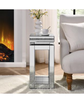 Streamdale Mirrored Crystal End Table - Silver Accent, Small Spaces