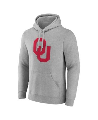 Men's Gray Oklahoma Sooners Primary Logo Pullover Hoodie