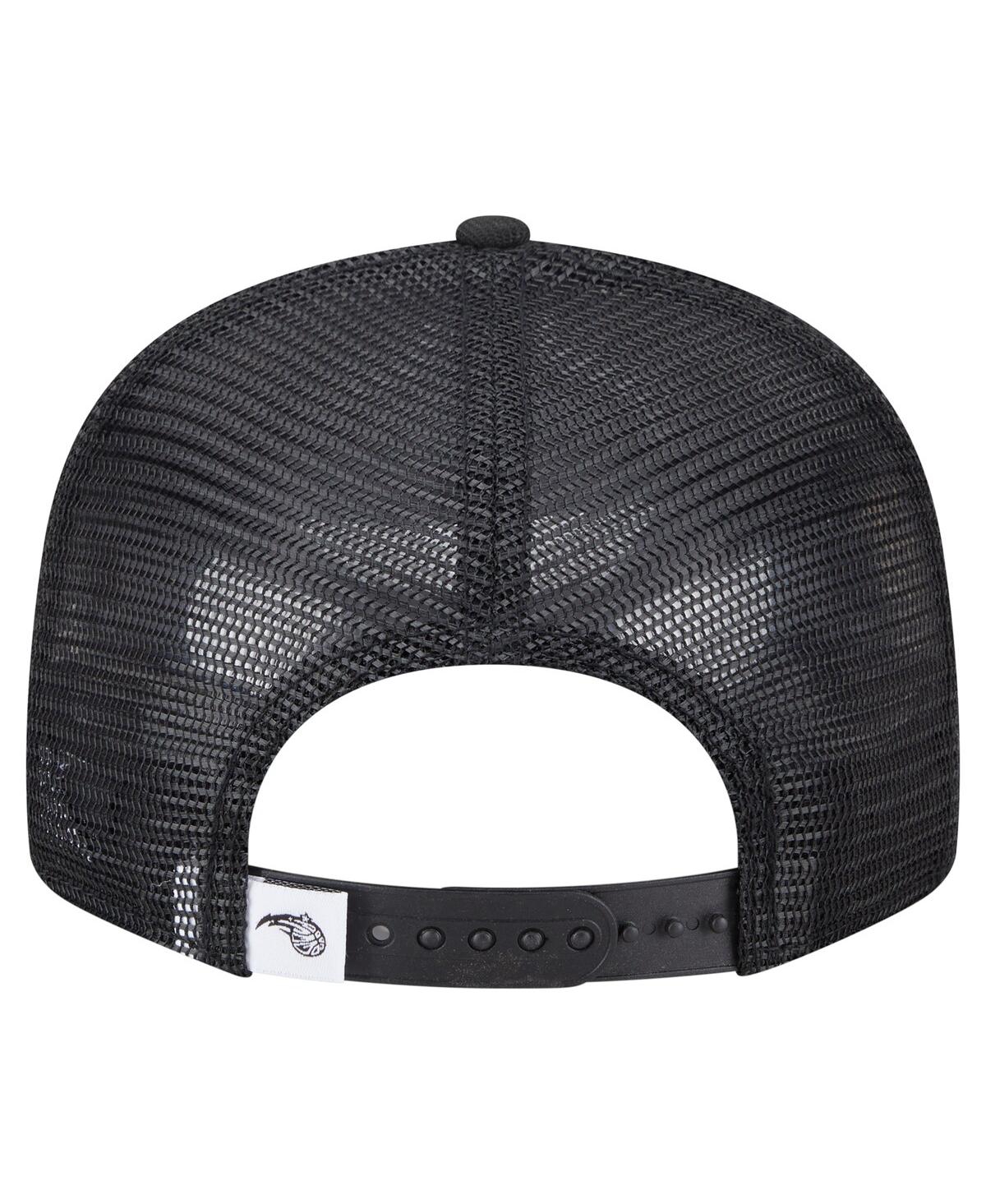NEW ERA MEN'S BLACK ORLANDO MAGIC 9FIFTY SNAPBACK TRUCKER HAT 