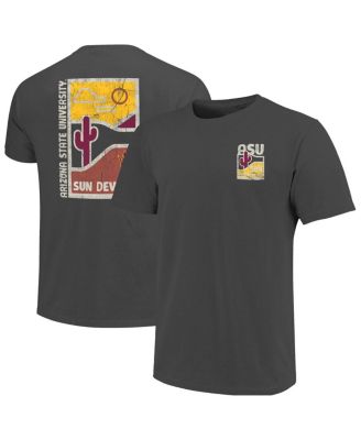 Image One - Men's Graphite Arizona State Sun Devils Comfort Colors Minimal Vista Distressed Graphics T-Shirt