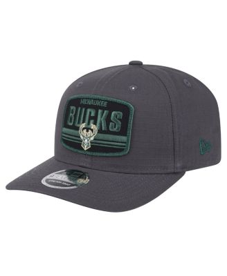 New Era - Men's Graphite Milwaukee Bucks Team Elevated Patch 9SEVENTY Adjustable Hat