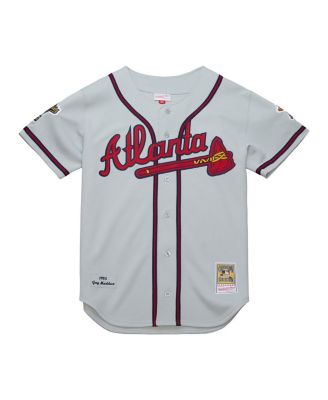 Men's&nbsp;Greg Maddux Gray Atlanta Braves 1995 Throwback Authentic Jersey