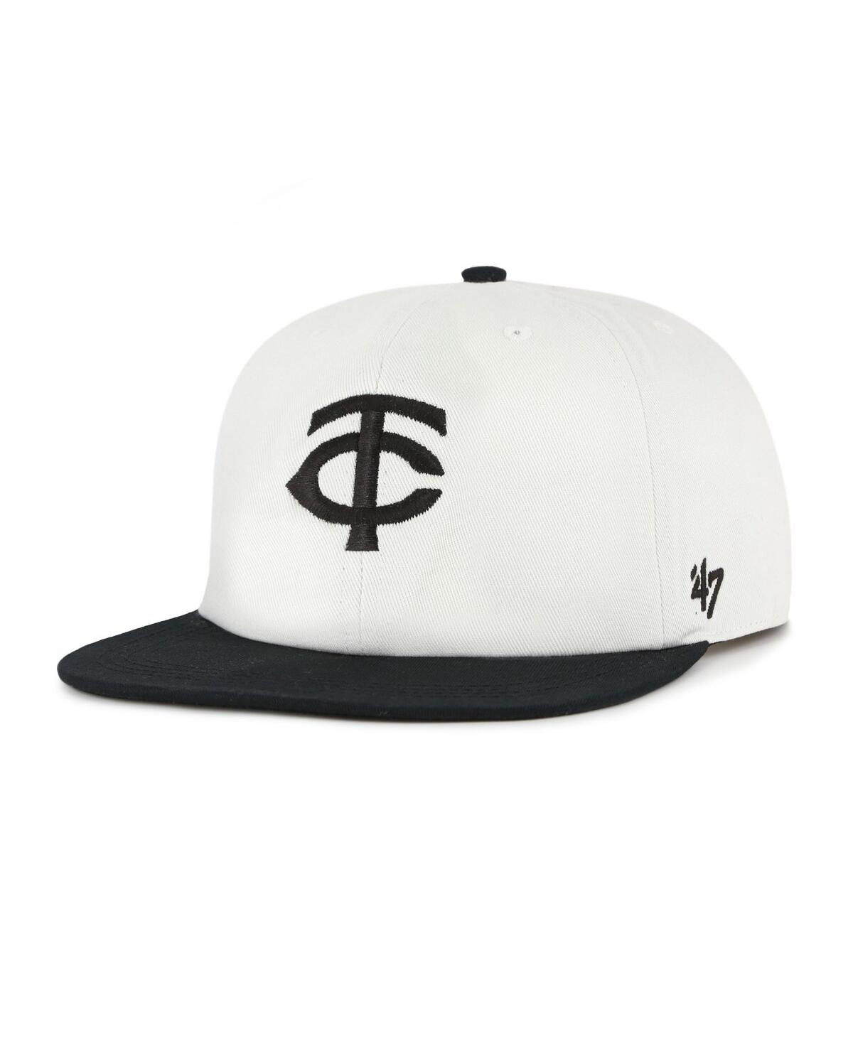 47 Brand Men's White/black Minnesota Twins Foundation Captain Snapback Hat