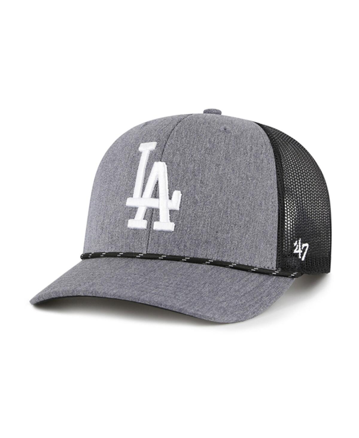 '47 Brand Men's Charcoal Los Angeles Dodgers Carbon Rope Trucker Adjustable Hat - Charcoal