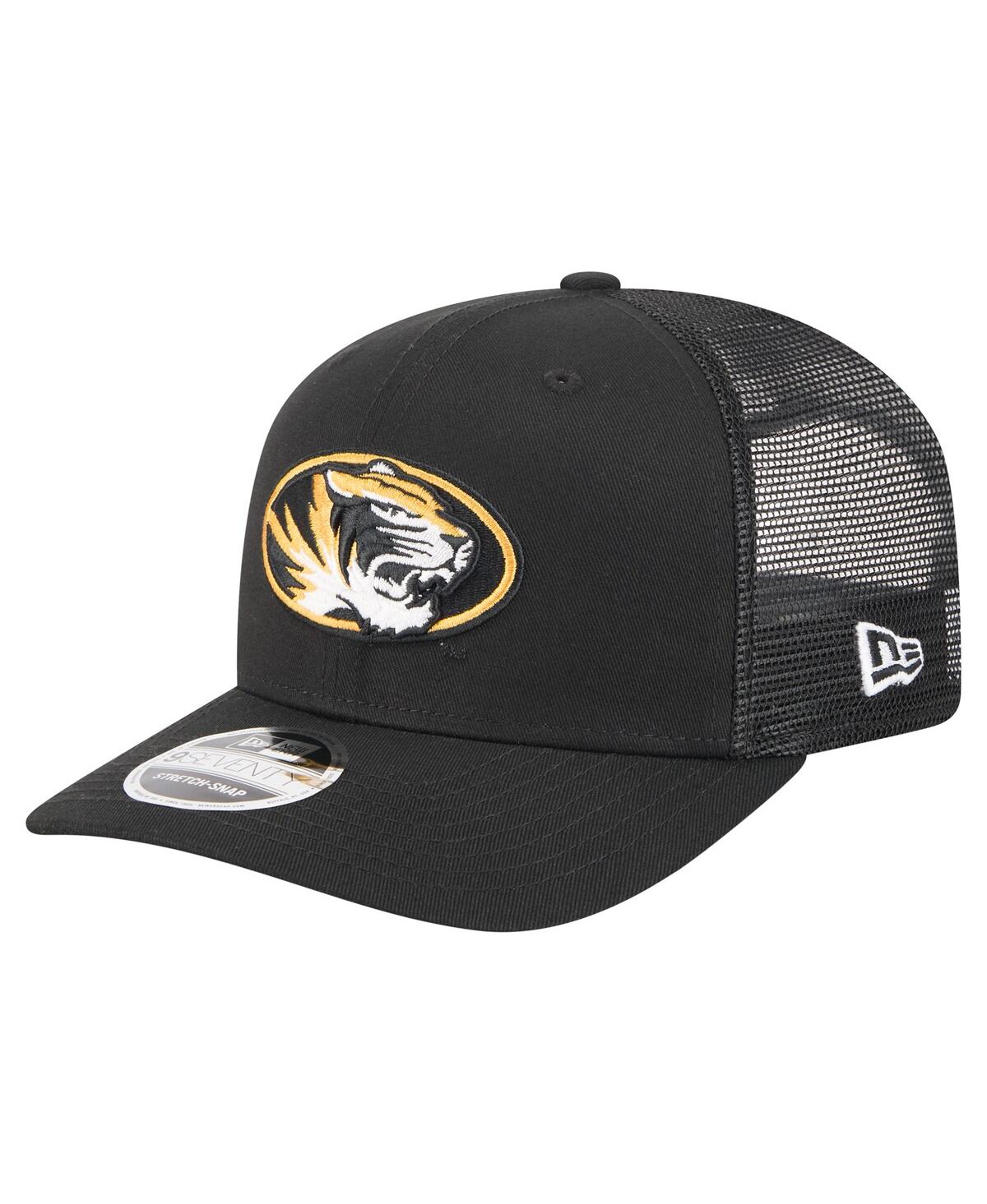 NEW ERA MEN'S BLACK MISSOURI TIGERS PRIMARY 9SEVENTY TRUCKER STRETCH-SNAP HAT 