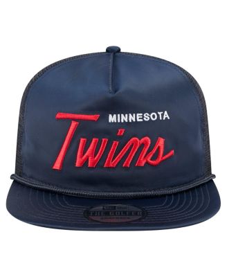 Men's Navy Minnesota Twins Retro Satin Script Golfer Adjustable Hat
