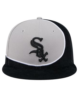 Men's Black/Gray Chicago White Sox Retro Split Corduroy Snapback Hat
