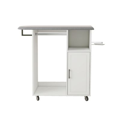 Rolling Ironing Cabinet with Wheels Multipurpose Laundry Room Solution