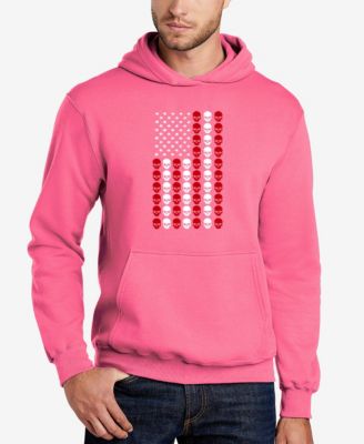 Men's Skull Flag Word Art Hooded Sweatshirt