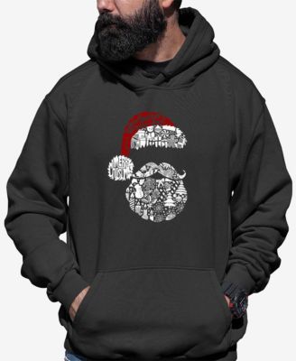 Men's Santa Pics Word Art Hooded Sweatshirt