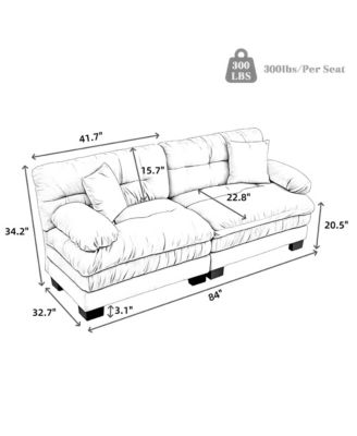 Streamdale Blue Chenille Sectional Sofa Sleeper