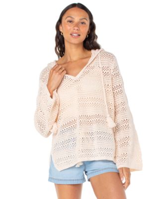 Roxy - Juniors' Hippie Love Cotton-Blend Relaxed Sweater