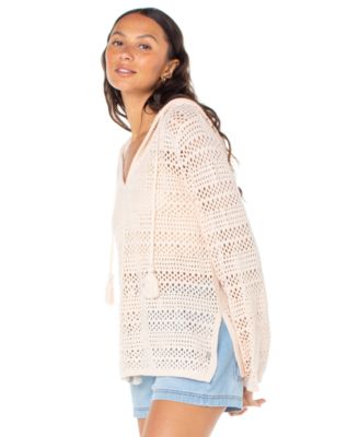 Juniors' Hippie Love Cotton-Blend Relaxed Sweater