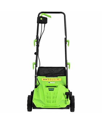 13 Inch 12 Amp Electric Scarifier with Collection Bag and Removable Blades