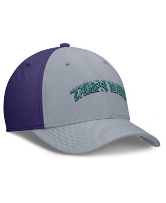Men's Gray/Purple Tampa Bay Rays Rise Swoosh Performance Flex Hat