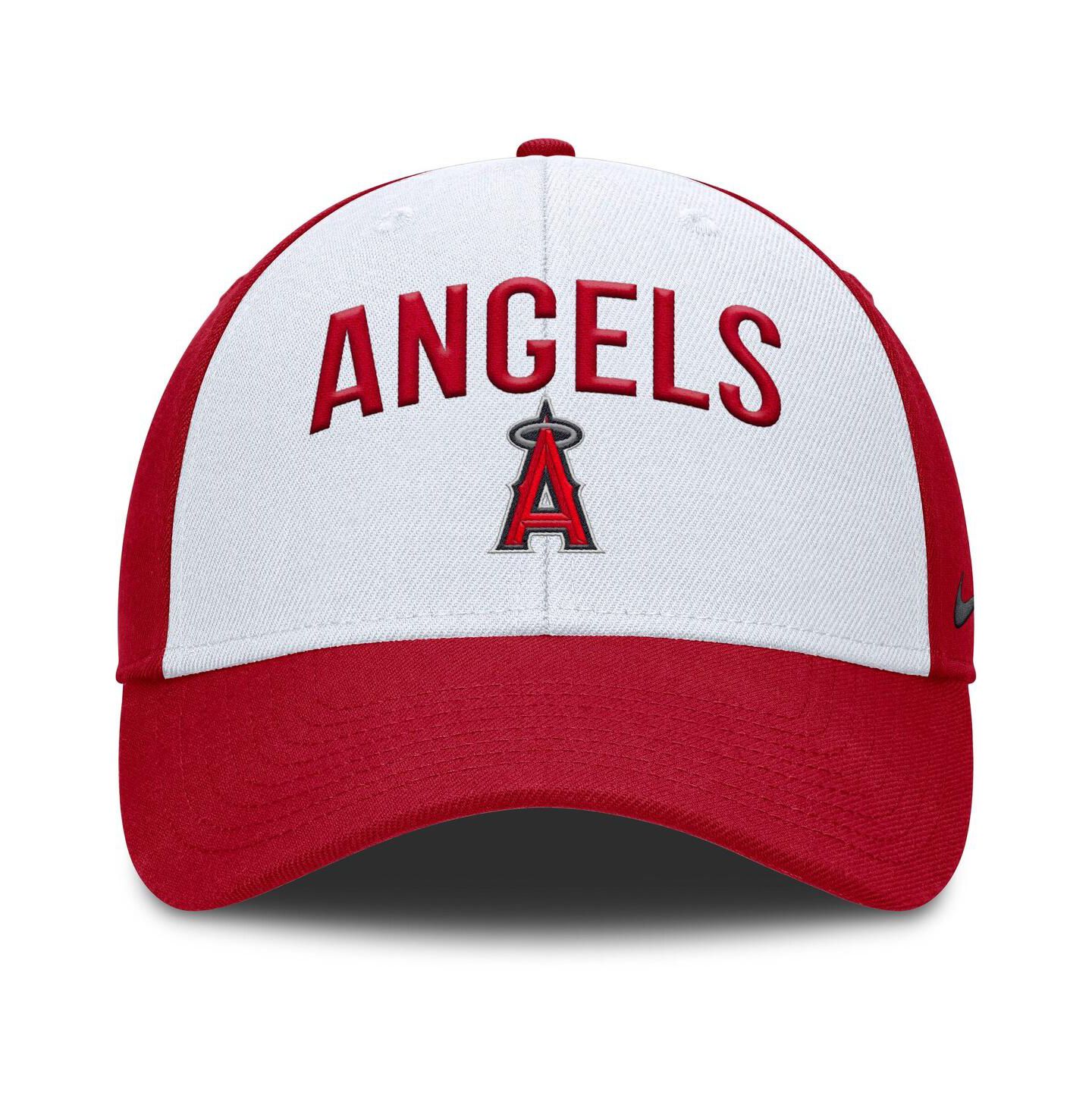 Мужская кепка Nike White/Red Los Angeles Angels Club Performance Adjustable Hat — фото 3