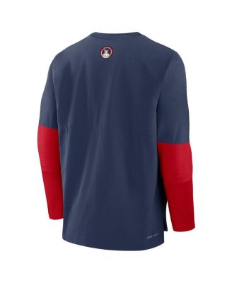 Men's Navy Cleveland Guardians Authentic Collection City Connect Lightweight Player Tri-Blend Performance Long Sleeve T-Shirt