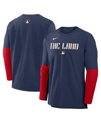 Nike - Men's Navy Cleveland Guardians Authentic Collection City Connect Lightweight Player Tri-Blend Performance Long Sleeve T-Shirt