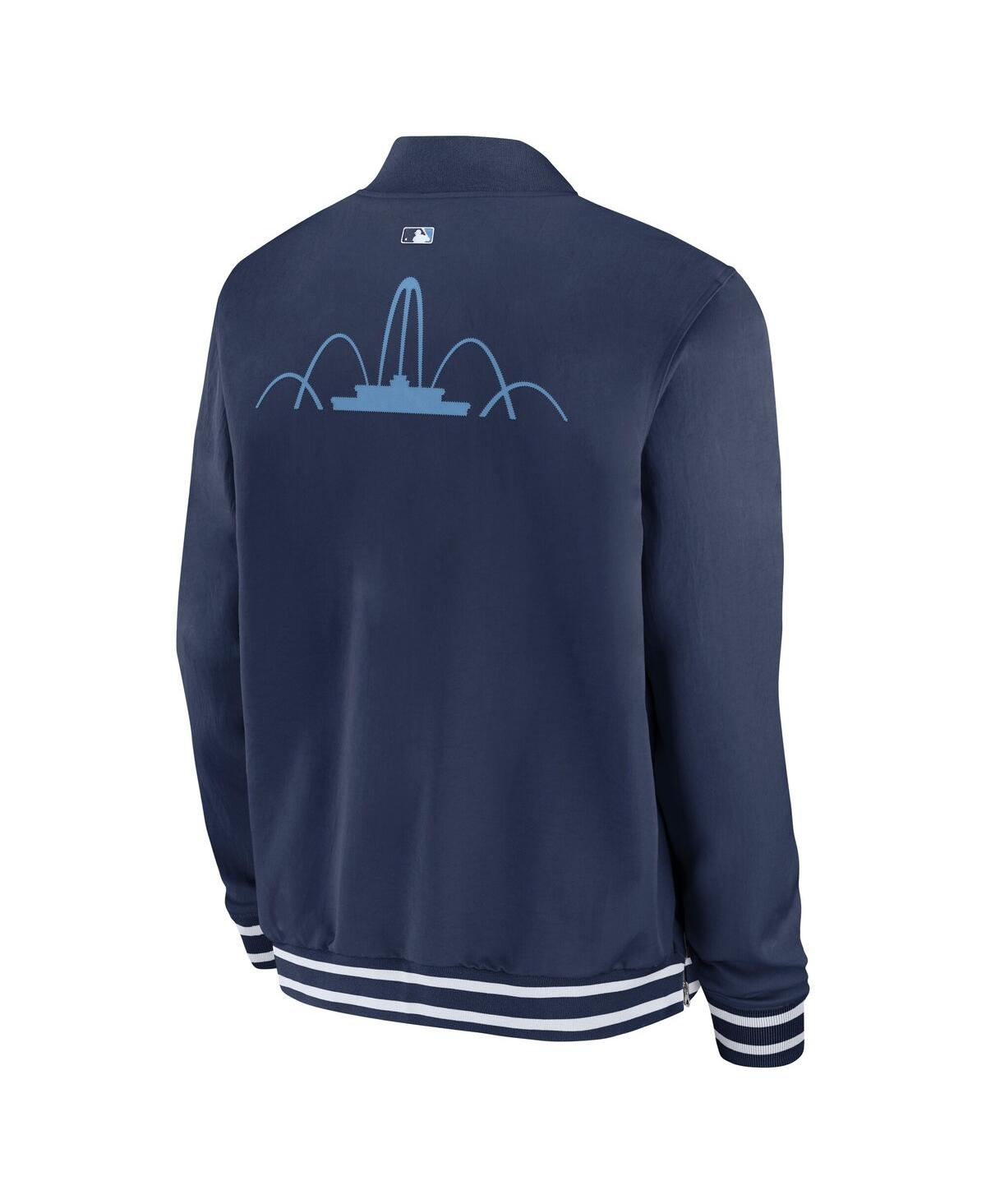 Nike Men's Navy Kansas City Royals Authentic Collection City Connect Full-zip Bomber Jacket In Blue