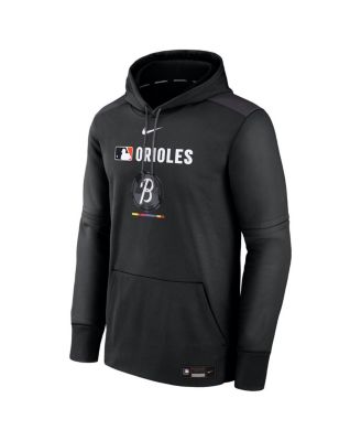 Men's Black Baltimore Orioles Authentic Collection City Connect Therma Pullover Hoodie