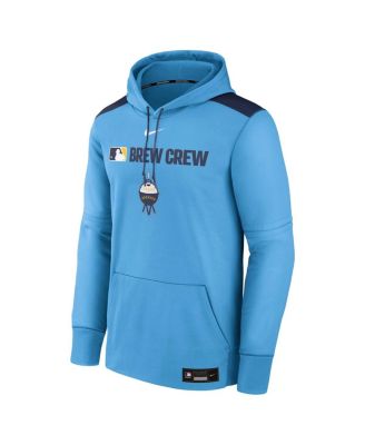 Men's Light Blue Milwaukee Brewers Authentic Collection City Connect Therma Pullover Hoodie