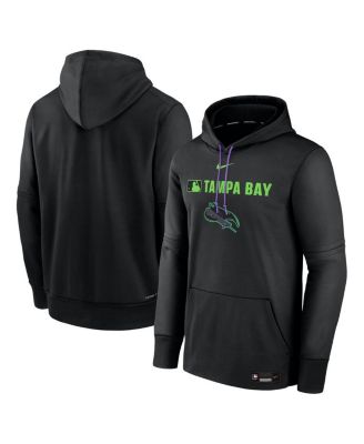 Nike - Men's Black Tampa Bay Rays Authentic Collection City Connect Therma Pullover Hoodie