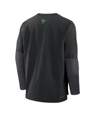 Men's Black Tampa Bay Rays Authentic Collection City Connect Lightweight Player Tri-Blend Performance Long Sleeve T-Shirt