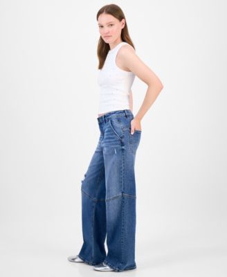 Juniors' Slouchy Skater Wide-Leg Jeans