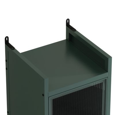 Modern 4-Tier Glass Door Cabinet Multi-Purpose Storage for Entryway, Living Room, Bathroom