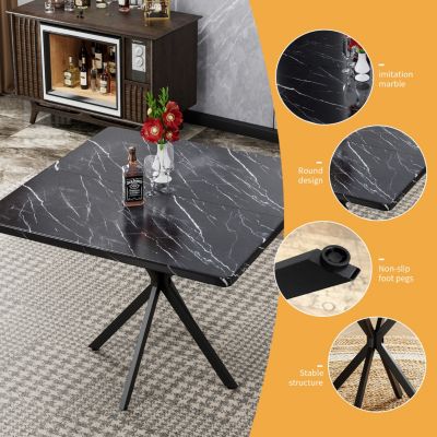 Streamdale Mid-Century Modern Square Dining Table for 4-6