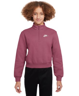 Nike - Big Girls Club Fleece 1/2-Zip Long-Sleeve Top