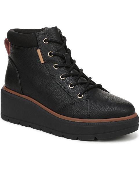 Женские ботинки Dr. Scholl's Nice Day Max Alpine Wedge Water Resistant Booties, цвет: Чёрный / Чёрная искусственная кожа