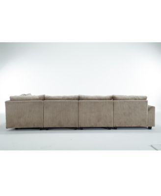 Streamdale Corduroy Modular Sofa, 5-Seat, Brown