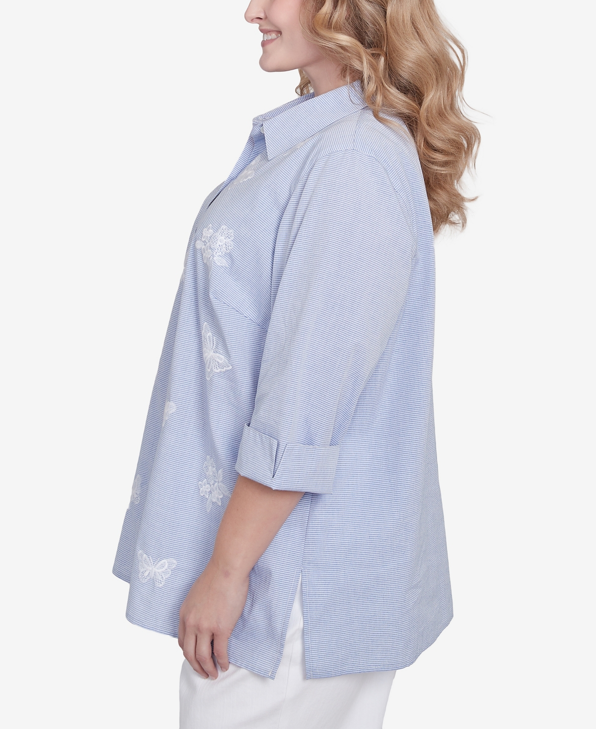 Alfred Dunner Plus Size Striped Butterfly Top
