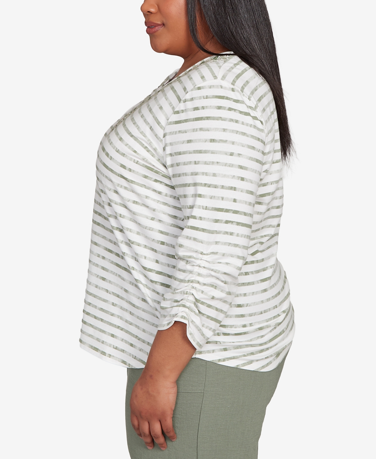 Alfred Dunner Plus Size Textured Medallion Top
