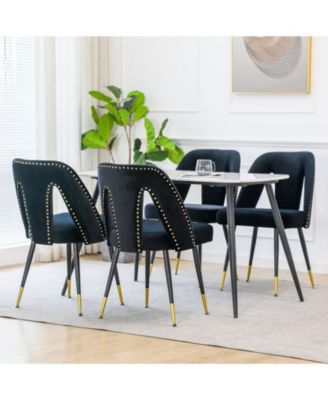 Streamdale Akoya Velvet Dining Chair with Nailhead Trim