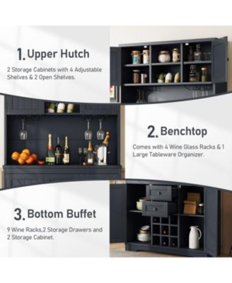 Farmhouse Coffee and Wine Bar Cabinet