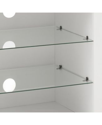 Streamdale Electric Fireplace TV Stand with Glass Shelves, 58