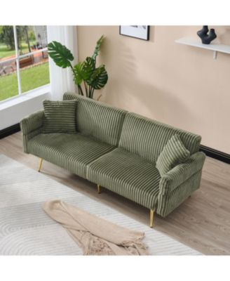 Streamdale 79 inch corduroy sofa bed, foldable double sofa bed with folding armrests, suitable for living rooms and small spaces