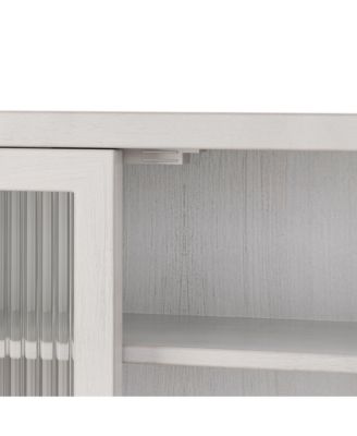 Glass Door Cabinet with 3-Tier Storage & Towel Rack