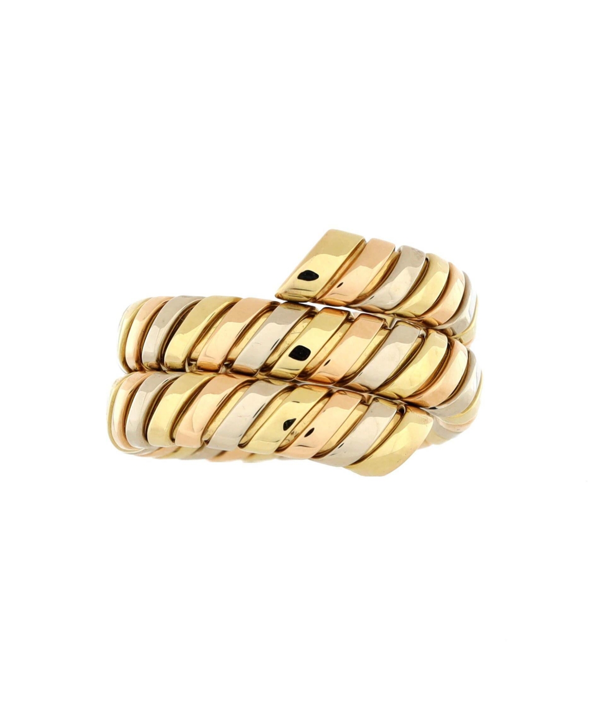 Tubogas Double Wrap Ring 18K Tricolor Gold - 18k gold
