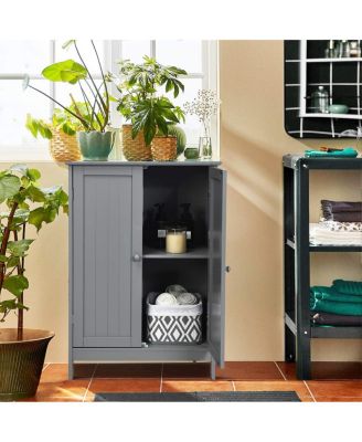 2-Door Free-Standing Bathroom Cabinet with Shelf